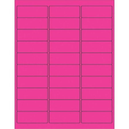 BOX PARTNERS Box Partners LL173PK 2.63 x 1 in. Fluorescent Pink Rectangle Laser Labels - Pack of 3000 LL173PK